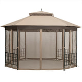 10’x 12’ Octagonal Patio Gazebo-Brown