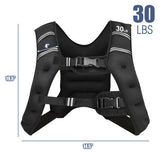 30LBS Workout Weighted Vest with Mesh Bag Adjustable Buckle-30 lbs