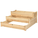 Vertical Raised Garden bed with 3 Wooden Planter Boxes-S