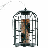 Squirrel-proof Caged Tube Wild Bird Feeder Outdoor Metal Seed Guard Deterrent