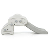 Freestanding Baby Mini Play Climber Slide Set with HDPE anf Anti-Slip Foot Pads-Gray