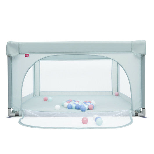 Large Safety Play Center Yard with 50 Balls for Baby Infant-Blue
