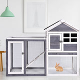 Outdoor Wooden Rabbit hutch-Gray
