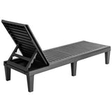 Outdoor Recliner Chair with 5-Position Adjustable Backrest-Black