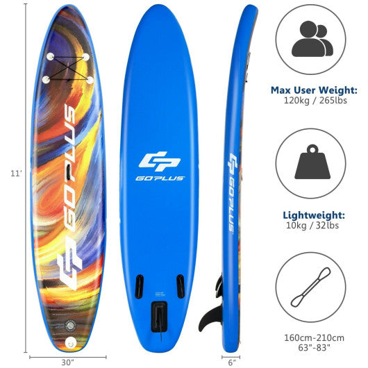 Inflatable Stand Up Paddle Board with Backpack and Aluminum Paddle Pump-L