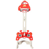 3-in-1 Basketball Hoop for Kids Adjustable Height Playset with Balls-Red