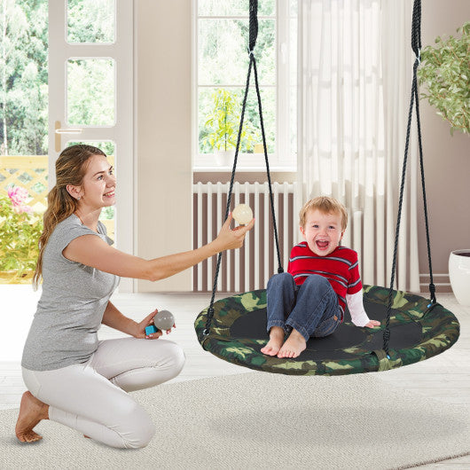 40 Inch Flying Saucer Tree Swing Outdoor Play Set with Adjustable Ropes Gift for Kids