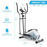 Elliptical Magnetic Cross Trainer with LCD Monitor and Pulse Sensor