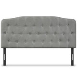 Queen Upholstered Headboard with Adjustable Heights-Light Gray