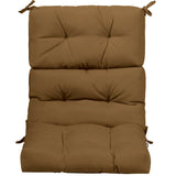 22 x 44 Inch Tufted Outdoor Patio Chair Seating Pad-Brown