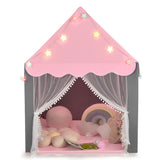 Kids Playhouse Tent with Star Lights and Mat-Pink