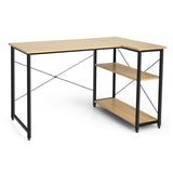 48 Inch Reversible L Shaped Computer Desk with Adjustable Shelf-Natural