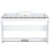 88 Key Full Size Electric Piano Keyboard with Stand 3 Pedals MIDI Function-White
