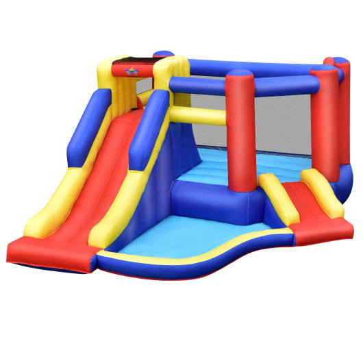 Kids Inflatable Bouncy Castle with Double Slides without Air Blower