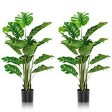 2 Pieces 5 Feet Artificial Monstera Tree Set