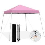 10 x 10 Feet Outdoor Instant Pop-up Canopy with Carrying Bag-Pink