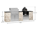 Outdoor Kitchen Signature Series 9 Piece Cabinet Set with Kamado, Platinum Grill and Grill Cabinet