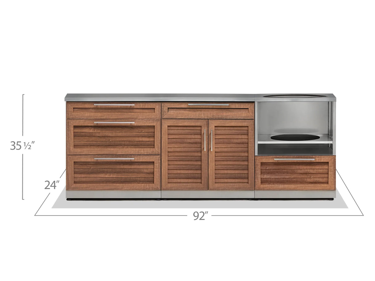 Outdoor Kitchen Stainless Steel 3 Piece Cabinet Set with 3-Drawer, 2-Door Drawer and Kamado Cabinet