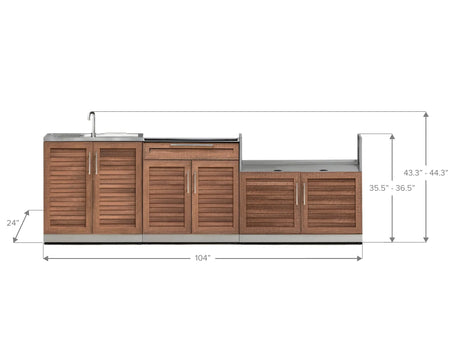 Outdoor Kitchen Stainless Steel 3 Piece Cabinet Set with Sink, 2-Door Drawer and Grill Cabinet