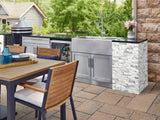 Outdoor Kitchen Signature Series 11 Piece Cabinet Set with Dual Side Burner, Sink, Platinum Grill and Grill Cabinet