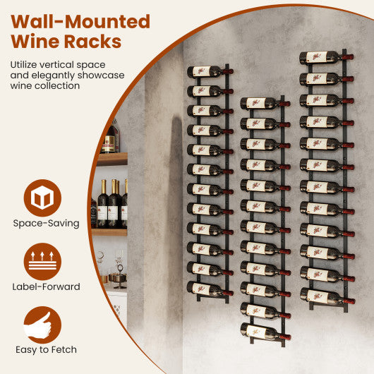 6/9/12-Bottle Rustproof Wall-Mounted Wine Rack-XL