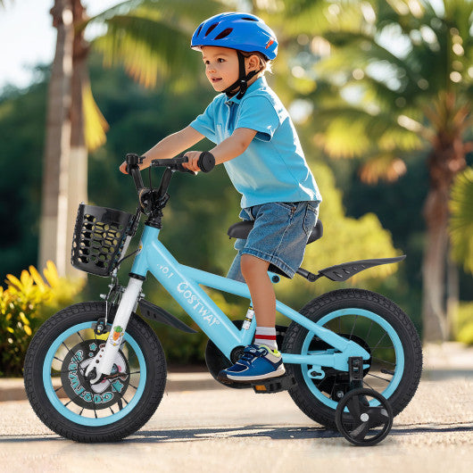 12 Inch Kids Bike with Adjustable Handlebar and Saddle for 3-4 Years Old-12 inches