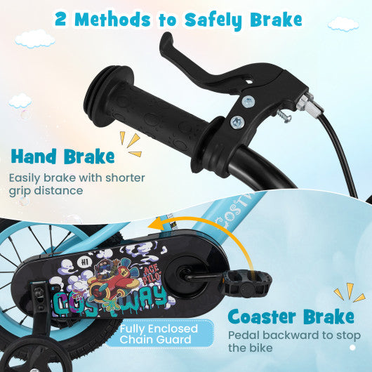 12 Inch Kids Bike with Adjustable Handlebar and Saddle for 3-4 Years Old-12 inches