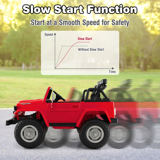 12V 2-Seat Licensed Kids Ride On Toyota FJ40 Car with 2.4G Remote Control-Red