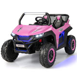 12V 2-Seater Kids Ride on UTV with Slow Start Function Music-Pink