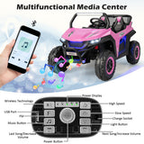 12V 2-Seater Kids Ride on UTV with Slow Start Function Music-Pink