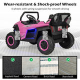 12V 2-Seater Kids Ride on UTV with Slow Start Function Music-Pink