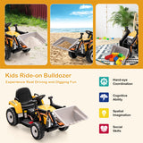 12V Battery Powered Kids Ride on Excavator with Adjustable Arm and Bucket-Yellow