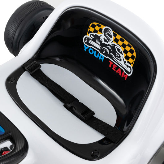 12V Electric Go Kart for Kids Race Toy with Remote Control and Music-White