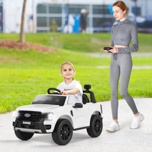 12V Electric Kids Ride on Car Licensed Ford Ranger with Remote Control and Music-White
