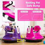 12V Kids Ride On Bumper Car with Remote Control Lights and Music-Pink