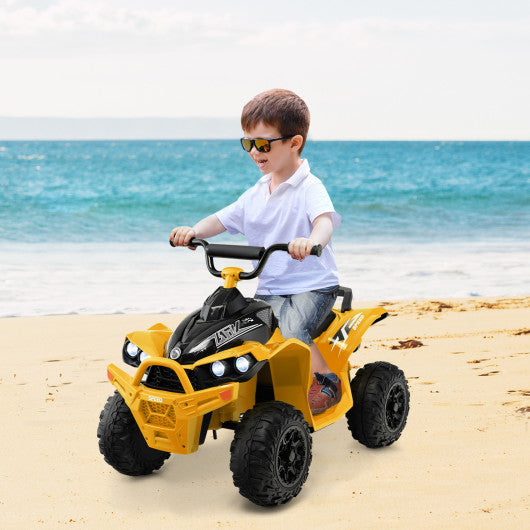 12V Kids Ride On ATV with High/Low Speed and Comfortable Seat-Yellow