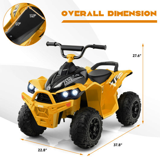 12V Kids Ride On ATV with High/Low Speed and Comfortable Seat-Yellow