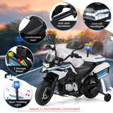 12V BMW Kids Ride On Police Motorcycle with Light and Music-White