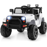 12V Kids Ride On Truck with Remote Control and Headlights-White