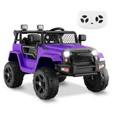 12V Kids Ride On Truck with Remote Control and Headlights-Purple