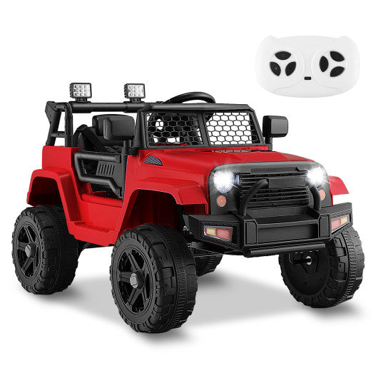 12V Kids Ride On Truck with Remote Control and Headlights-Red