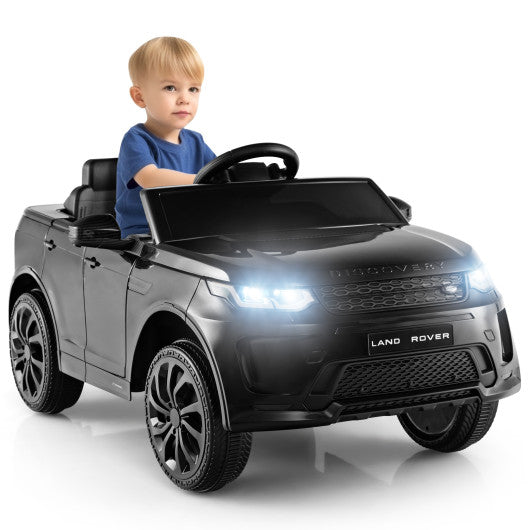 12V Kids Ride On Car with Remote Control Lockable Doors Slow Start System and LED Lights-Black