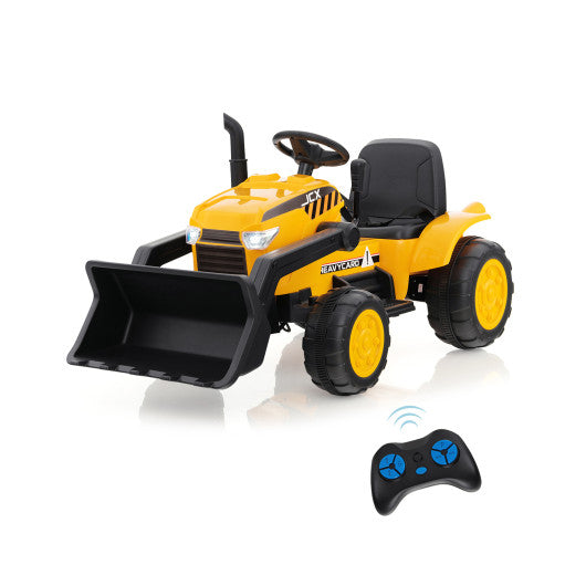 12V Kid's Ride on Excavator with Adjustable Digging Bucket-Yellow