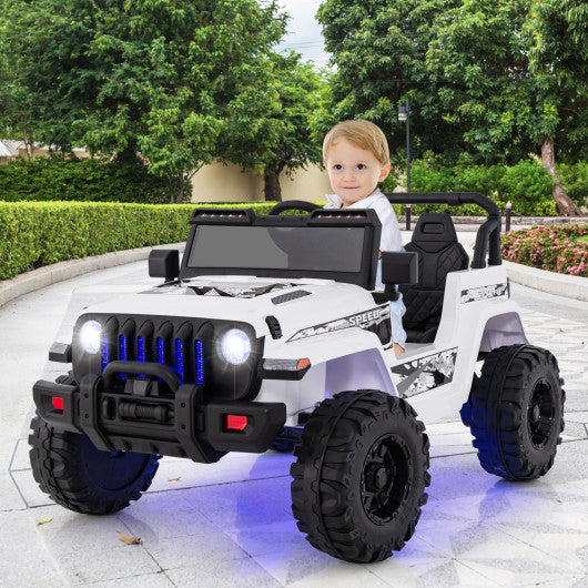 12V Kids Ride-on Jeep Car with 2.4 G Remote Control-White