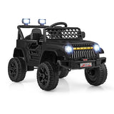 12V Kids Ride on Truck Car with Parental Remote and Music Player-Black