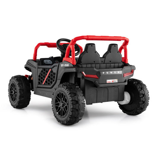 12V Kids Ride on Truck Off-Road UTV with Parental Remote and Lights-Black
