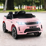 12V Kids Ride On Car with Remote Control Lockable Doors Slow Start System and LED Lights-Pink