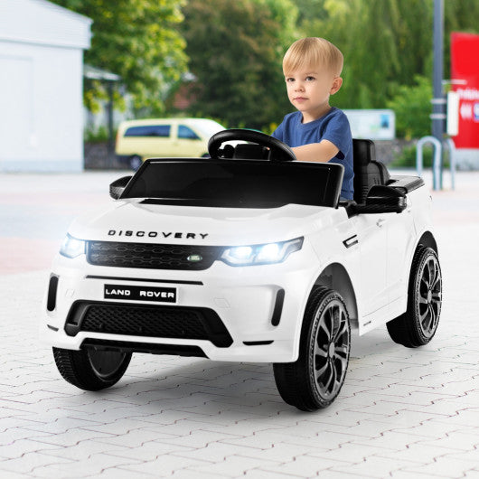 12V Kids Ride On Car with Remote Control Lockable Doors Slow Start System and LED Lights-White