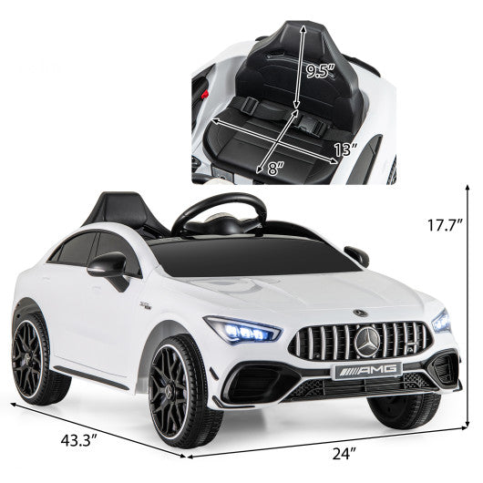 12V Kids Ride on Car Mercedes-Benz AMG CLA 45 with Remote-White