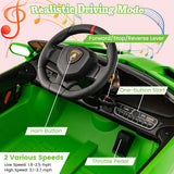 12V Licensed Lamborghini 4WD Kids Ride-on Sports Car with 2.4G Remote-Green